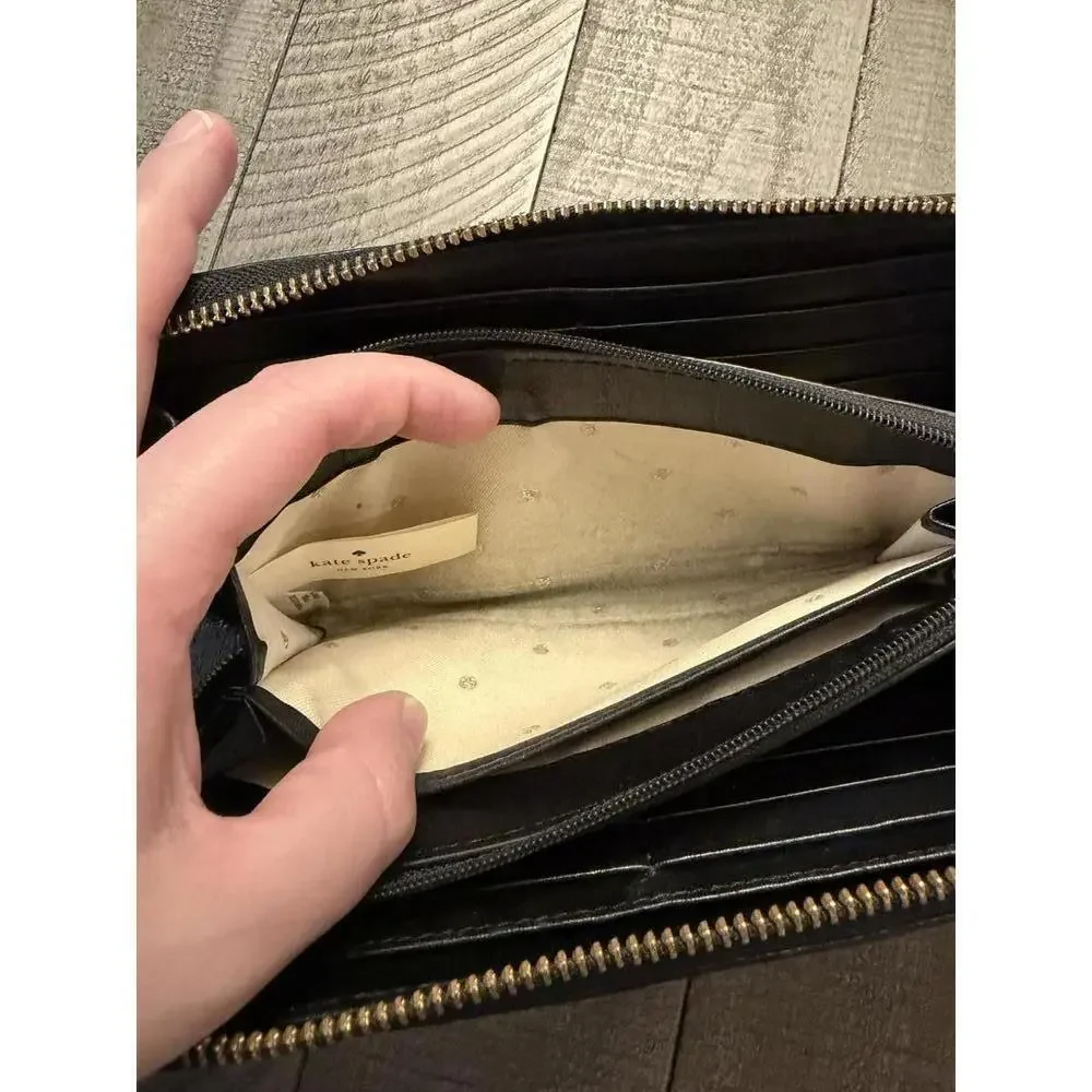 Kate Spade bow wallet 100% cow leather